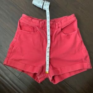 Red high waist shorts